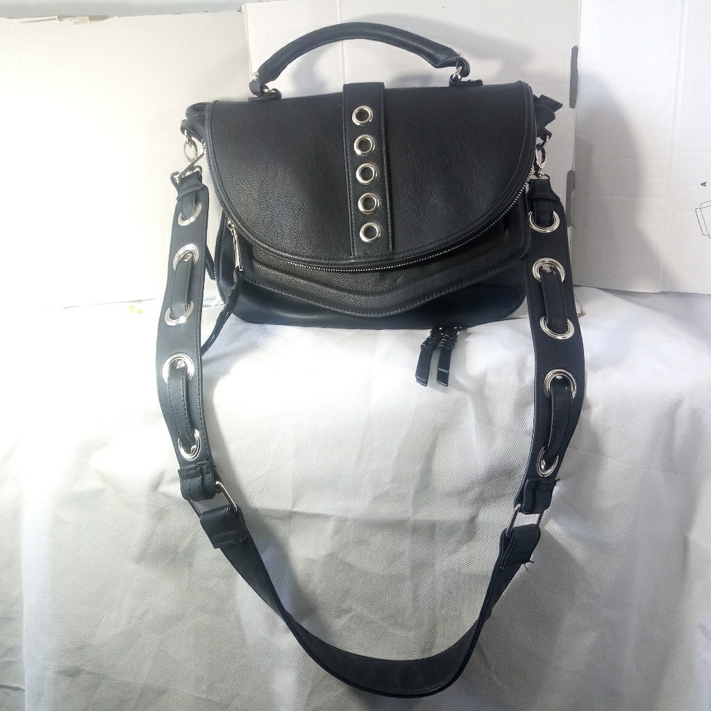 Steve Madden Backpack Purse Black 100% PU Handle